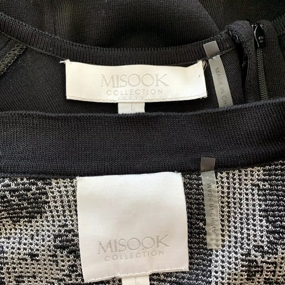 Misook Collection Black Abstract Pattern Jacket and Dress Set - size Large - Picture 8 of 9